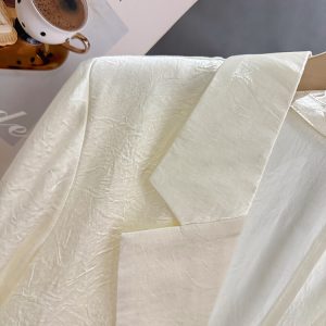 Beige Acetate Textured Blazer for Women - Stylish High-End Summer Suit, Versatile Design for 2025 Fashion Trends