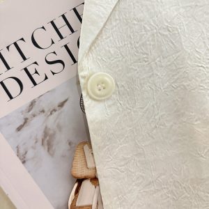 Beige Acetate Textured Blazer for Women - Stylish High-End Summer Suit, Versatile Design for 2025 Fashion Trends