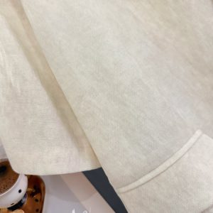 Beige French Chic Linen Short-Sleeve Coat for Women - 2025 Summer Petite Fashion Top