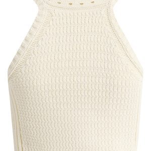 Beige Knitted Halter Top - Summer 2025 Fashion, Trendy Y2K Style for Women