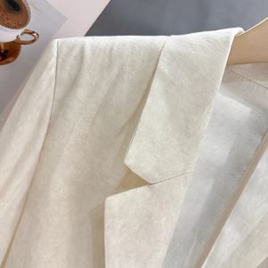 Beige Lace Patchwork Thin Blazer for Women - 2025 Summer Collection, Fashionable Mature Style Suit, Elegant Layering Piece