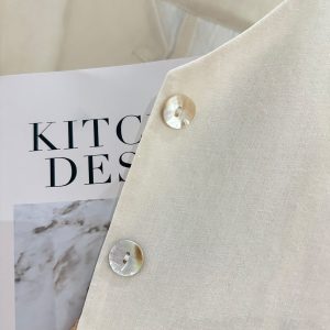 Beige Minimalist Short Sleeve V-Neck Shirt for Women - Versatile Thin Summer Jacket, Exquisite Trendy Top 2025