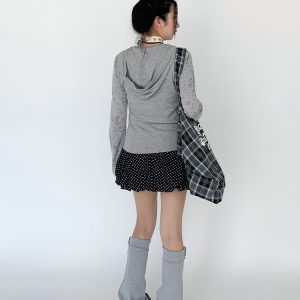 Black and White Peplum Ballerina Midi Skirt for Women with Elastic Waist and Safety Shorts - Summer Fashion Essential