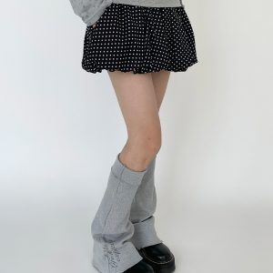 Black and White Peplum Ballerina Midi Skirt for Women with Elastic Waist and Safety Shorts - Summer Fashion Essential