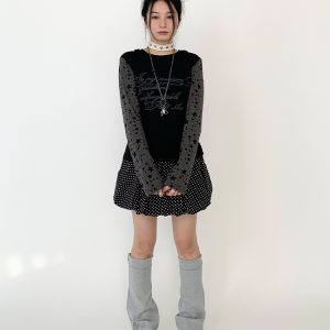 Black and White Peplum Ballerina Midi Skirt for Women with Elastic Waist and Safety Shorts - Summer Fashion Essential