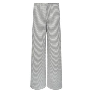 Black and White Striped Off-Shoulder T-Shirt and Straight-Leg Floor-Length Casual Pants Set - Chic Summer Outfit for 90s Style