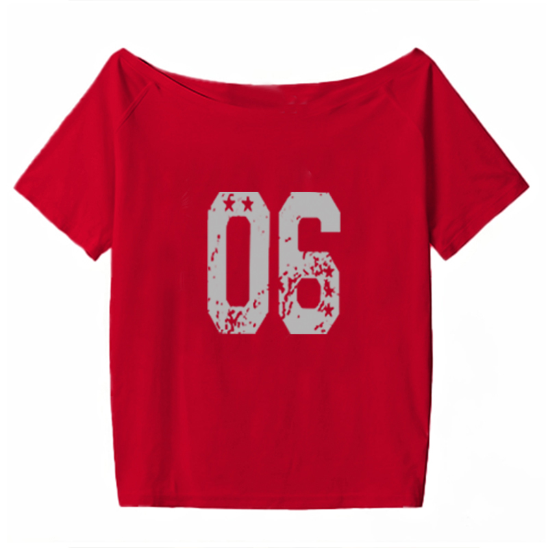 Black Asymmetrical Shoulder Short Sleeve Off-Shoulder T-Shirt with Digital Print – Trendy Women's Casual Summer Top in American Style Black Asymmetrical Shoulder Short Sleeve Off-Shoulder T-Shirt with Digital Print – Trendy Women's Casual Summer Top in American Style