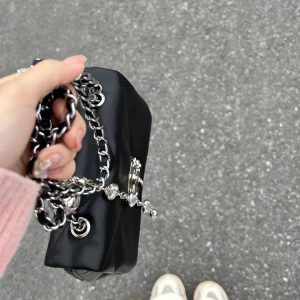 Black Bead Chain Underarm Bag 2023 - Women's Casual Versatile Crossbody Shoulder Bag - Trendy Small Fashion Accessory