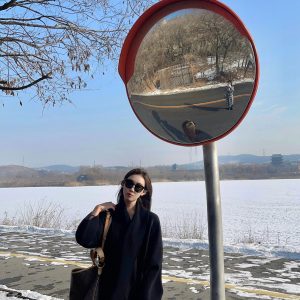 Black Double-Sided Cashmere Coat for Women - 2024 Winter Woolen Mid-Length in Korean Style for Petite Fits