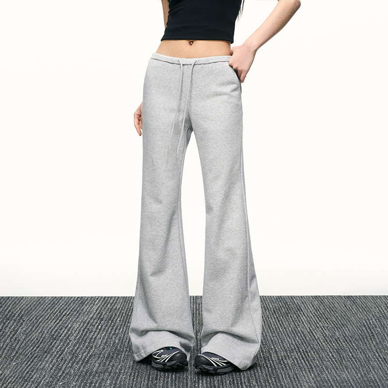 Black High-Waisted Drawstring Flared Casual Pants for Women - Sexy Slimming Wide-Leg Design, Versatile Spring Fashion Black High-Waisted Drawstring Flared Casual Pants for Women - Sexy Slimming Wide-Leg Design, Versatile Spring Fashion