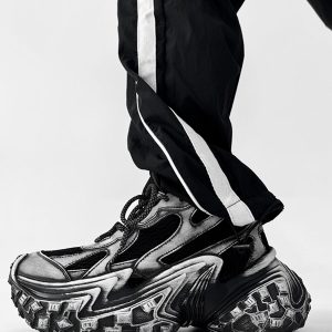 Black Knight Dad Shoes for Men & Women - Trendy Vintage Thick-Soled Height-Increasing Sports Shoes in Paris Street Style