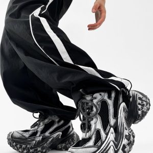 Black Knight Dad Shoes for Men & Women - Trendy Vintage Thick-Soled Height-Increasing Sports Shoes in Paris Street Style