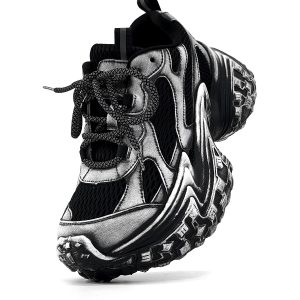 Black Knight Dad Shoes for Men & Women - Trendy Vintage Thick-Soled Height-Increasing Sports Shoes in Paris Street Style