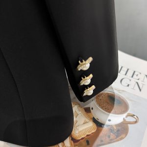 Black Korean Style Slim-Fit Blazer for Women - Chic High-End Professional Small Suit for Spring and Autumn 2025