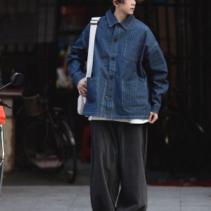 Black Loose-Fitting Retro Wide-Leg Cargo Pants for Men - Casual American Style, Trendy 90s Inspired Straight-Leg Design