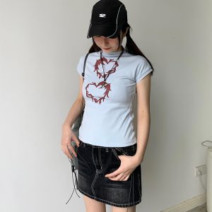 Black Vintage Washed Denim Skirt with Lining - 90s Inspired, Non-See-Through Design for Effortless Style