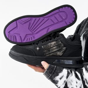 Black Warrior Board Shoes for Men and Women - Thick-Soled, Height-Increasing, Casual Couple Sports Shoes with Sailboat Star Design