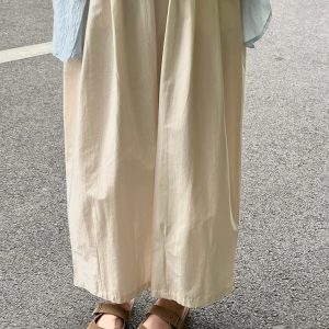 Black Women's Plus Size Summer Balloon Pants, Casual Loose Wide-Leg High-Waisted 90s Style Nine-Point Trousers