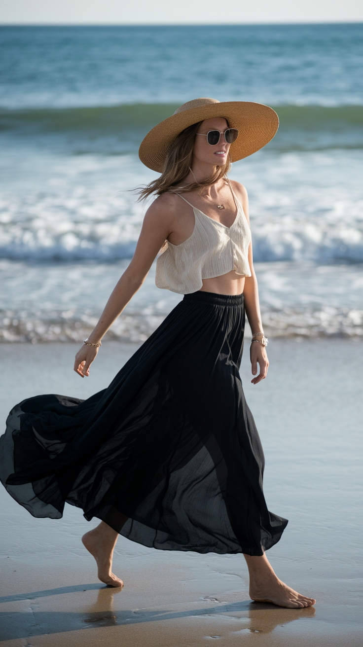 Black Maxi Skirt Outfit Ideas Summer: Versatile Styling Tips outfit idea