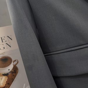 Blue-Gray Short Suit Jacket for Women - Trendy Spring Autumn Style for Petite Office Commuting - High-End Fashion 2025