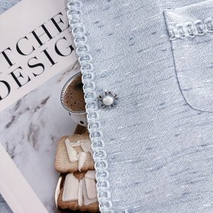 Blue Lightweight Chanel-Style Blazer for Women - Stylish Summer Top from 2025 Collection, Gentle and Youthful Design