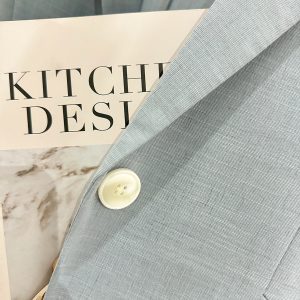 Blue Textured Blazer for Women - Minimalist Summer Style, Short Version, Trendy 2025 Fashion