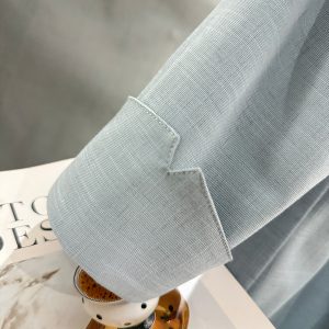 Blue Textured Blazer for Women - Minimalist Summer Style, Short Version, Trendy 2025 Fashion