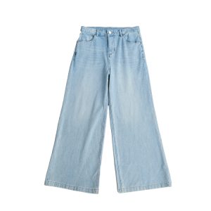 Blue Tide Vintage Retro Washed High-Waisted Jeans for Women - Summer Loose Wide-Leg Long Pants, Y2K Style, 90s Inspired Fashion