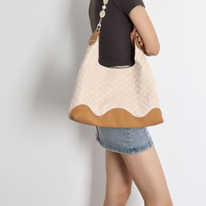 Bohemian Beaded Tote Bag for Women - Large Capacity Woven Shoulder Bag for Commuting and Vacation