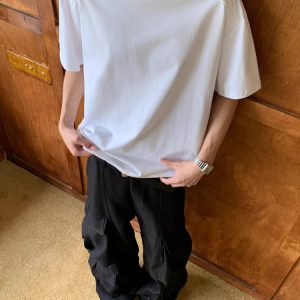 Boxy Deconstructed Short-Sleeve T-Shirt for Men and Women - American Style Casual Loose Fit Summer Top