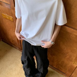 Boxy Deconstructed Short-Sleeve T-Shirt for Men and Women - American Style Casual Loose Fit Summer Top