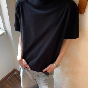 Boxy Deconstructed Short-Sleeve T-Shirt for Men and Women - American Style Casual Loose Fit Summer Top