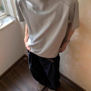 Boxy Deconstructed Short-Sleeve T-Shirt for Men and Women - American Style Casual Loose Fit Summer Top