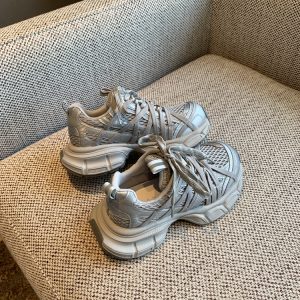 Breathable Genuine Leather Mesh Thick-Soled Dad Shoes for Women - Height-Increasing Casual Sports Shoes for Spring 2025