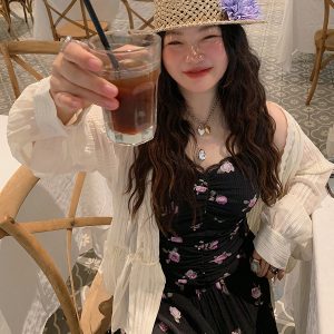 Breathable Long Sleeve Lace Blouse for Women - Summer 2025 Thin Shirt Jacket, Niche Design, Perfect for 90s and Y2K Fashion