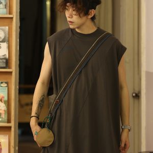 Breathable Loose-Fit Sleeveless Men's T-Shirt Vest for Youth Sports & Outdoor Activities, Casual Summer Wear