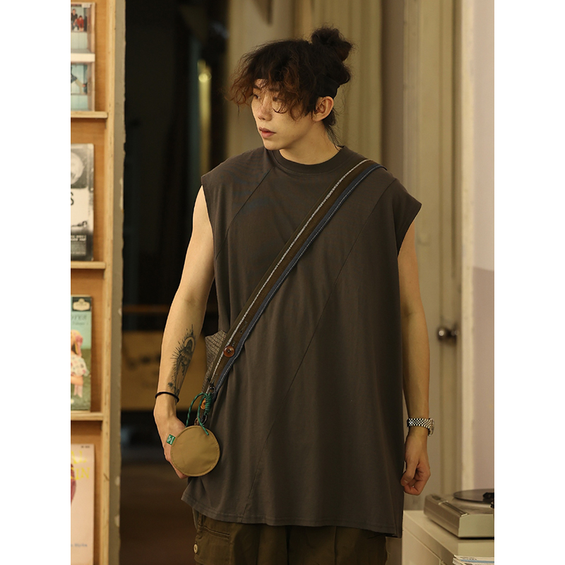 Breathable Loose-Fit Sleeveless Men's T-Shirt Vest for Youth Sports & Outdoor Activities, Casual Summer Wear