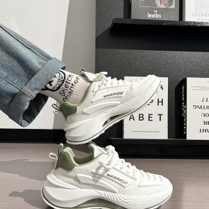 Breathable Mesh Casual Sports Shoes for Men - Summer Soft Sole Height-Increasing Minimalist Dad Sneakers - Popular Little White Shoes
