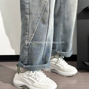 Breathable Mesh Casual Sports Shoes for Men - Summer Soft Sole Height-Increasing Minimalist Dad Sneakers - Popular Little White Shoes