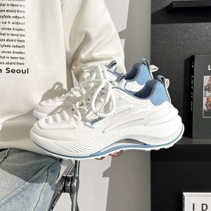 Breathable Mesh Casual Sports Shoes for Men - Summer Soft Sole Height-Increasing Minimalist Dad Sneakers - Popular Little White Shoes