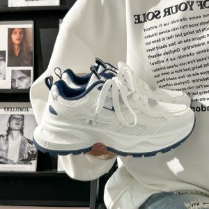 Breathable Mesh Dad Sneakers for Women and Men - Versatile 2025 Summer Sports Shoes in White