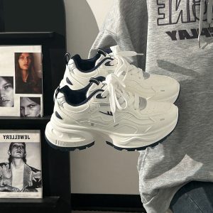 Breathable Mesh Dad Sneakers for Women and Men - Versatile 2025 Summer Sports Shoes in White