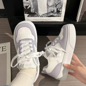 Breathable Mesh Flat Shoes for Women - Trendy Purple Taro Sports Sneakers for Summer 2025, Niche Style