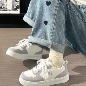 Breathable Mesh Flat Shoes for Women - Trendy Purple Taro Sports Sneakers for Summer 2025, Niche Style