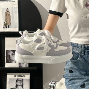 Breathable Mesh Flat Shoes for Women - Trendy Purple Taro Sports Sneakers for Summer 2025, Niche Style