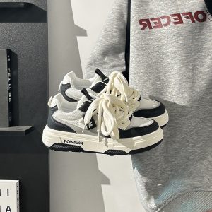 Breathable Mesh Women's Summer Shoes - Trendy Thick-Soled Platform Sneakers for Comfort and Style