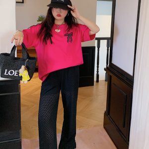 Breathable Plus Size Ruffled Edge Sun Protection Pants for Women - Summer 2025 Loose Thin Casual Style