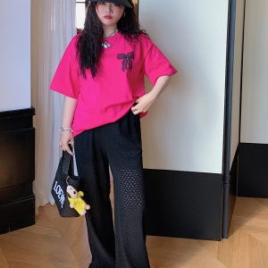 Breathable Plus Size Ruffled Edge Sun Protection Pants for Women - Summer 2025 Loose Thin Casual Style