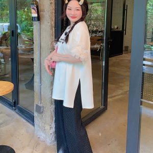 Breathable Plus Size Ruffled Edge Sun Protection Pants for Women - Summer 2025 Loose Thin Casual Style