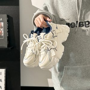 Breathable Thick-Soled Dad Shoes for Women, Original Mesh Design, Stylish Niche Sports Footwear, Summer 2025 Trend